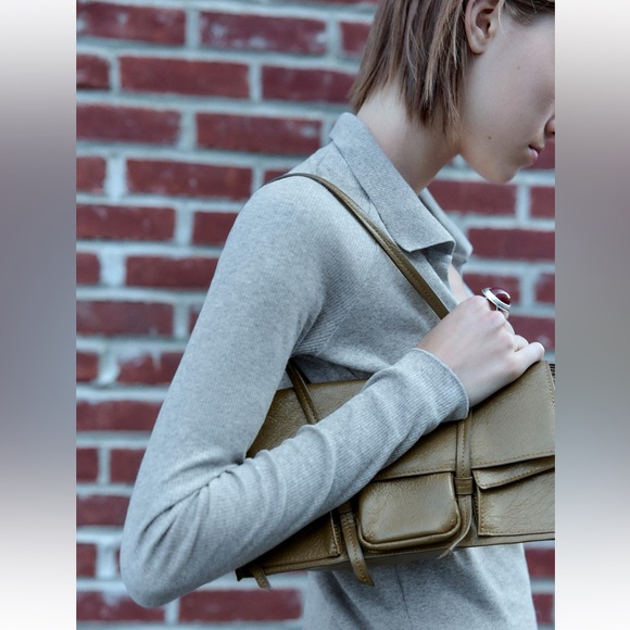 Zara pocketed shoulder bag green - Picture 9 of 9